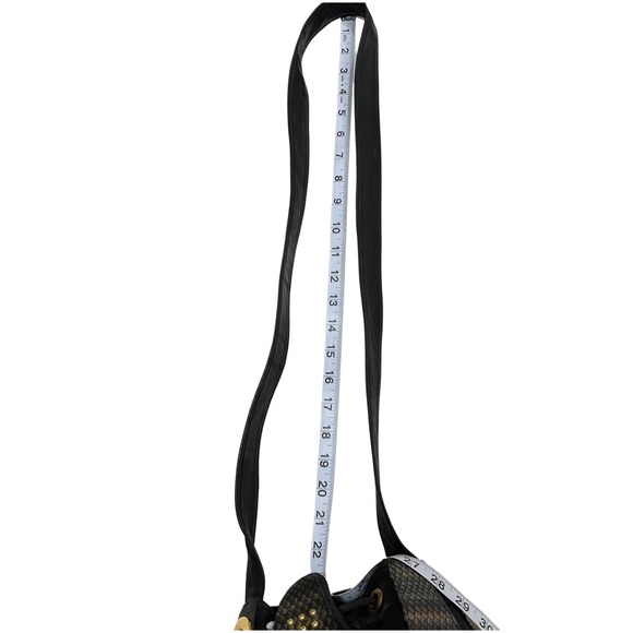 ST. MAARTEN Dallas 90s/Y2K Black/Multi Color Snake Embossed Leather Bucket Bag - Picture 9 of 13